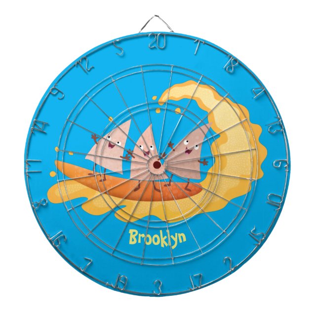 Tabla Dardos Milhas de nachos, batatas fritas, canecas, surf (Frente)