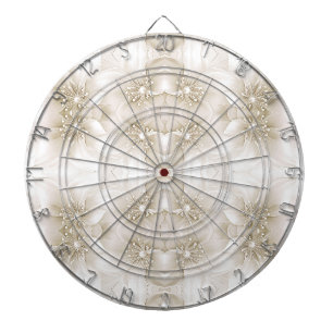 Tabla Dardos Mira Dartboard Flores Brancas Marfim