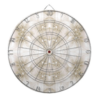Tabla Dardos Mira Dartboard Flores Brancas Marfim