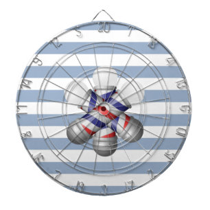 Tabla Dardos Mira de Dardos Faixa Azul e Branco Pólo de Barbeir
