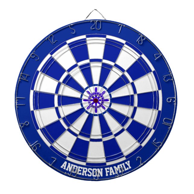 Tabla Dardos Mira Naval Azul e Branco Tabuleiro de Dardos Bicol (Frente)