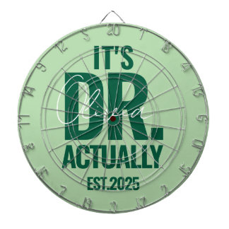 Tabla Dardos Modern Custom Dr. Name Date Dark Green