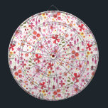 Tabla Dardos Modern Floral Watercolor<br><div class="desc">Flor silvestre,  de cor branca e feliz,  e folha a pintura de um jardim supercultivado. Perfeito para jardineiros,  amantes da natureza e floristas. Arte original de Nic Squirrell.</div>