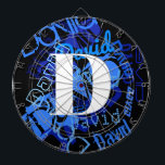 Tabla Dardos Monograma Azul Creativo<br><div class="desc">Monograma colorido e moderno.</div>