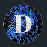 Tabla Dardos Monograma Azul Creativo<br><div class="desc">Monograma colorido e moderno.</div>