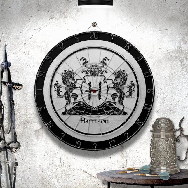 Tabla Dardos Monograma de Brasão de Cavalo Real (Criador carregado)