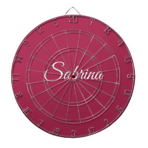 Tabla Dardos Monograma minimalista rosa cereja