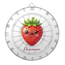 Monograma morango kawaii fofo