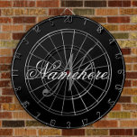 Tabla Dardos Monograma Personalizado Único de Nomes Preto e Bra<br><div class="desc">Design de Monograma Personalizado de Nome Preto e Branco Único para qualquer pessoa.</div>
