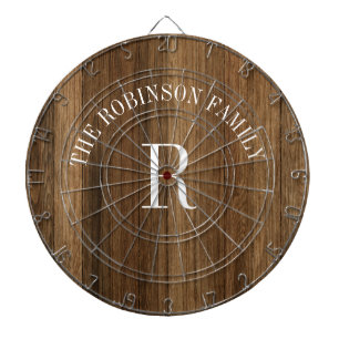 Tabla Dardos Monograma Russo de Tonelada de Madeira