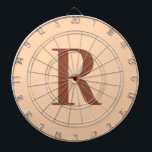 Tabla Dardos Monograma Simples Moderno - Castanho<br><div class="desc">Esta é uma simples, moderna, design de monograma personalizada. Esta design de na moda está em trending beige e terracotta / marrom com tipografia na moda. É perfeito para um presente personalizado ou ideal como uma nova adição à sua sala de jogos. Basta adicionar sua carta inicial digitando-a na caixa...</div>