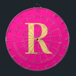 Tabla Dardos Monograma Simples Rosa Quente Moderno<br><div class="desc">Esta é uma simples, moderna, design de monograma personalizada. Este design de na moda está em cor-de-rosa quente com a tipografia do na moda. É perfeito para um presente personalizado ou ideal como um novo acessório de sala de jogos para você. Basta adicionar sua carta inicial digitando-a na caixa personalizar...</div>