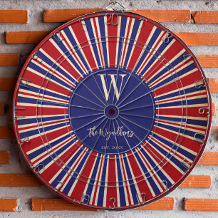Tabla Dardos Monograma Vermelho Branco Azul Patriótico Estabele