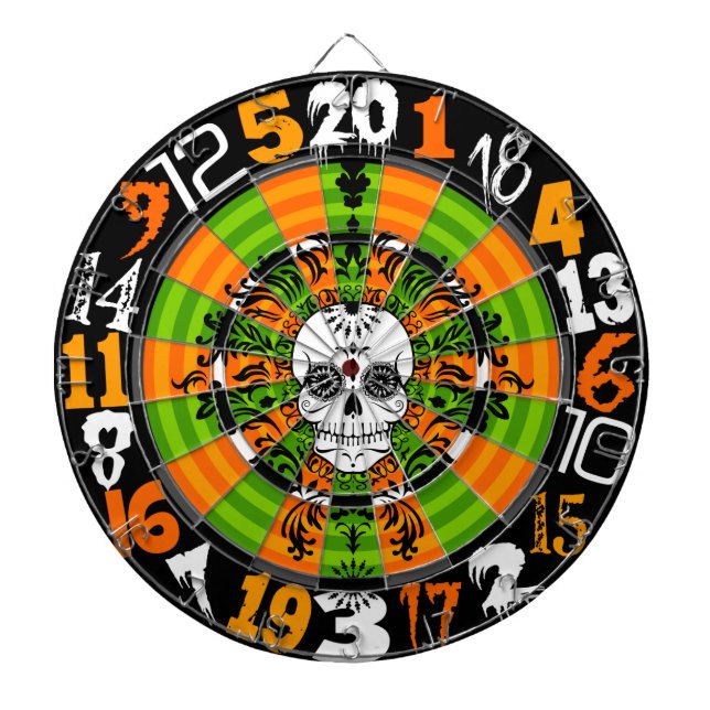 Tabla Dardos Morto Damask - Placa Dartboard do Crânio de Açúcar (Frente)