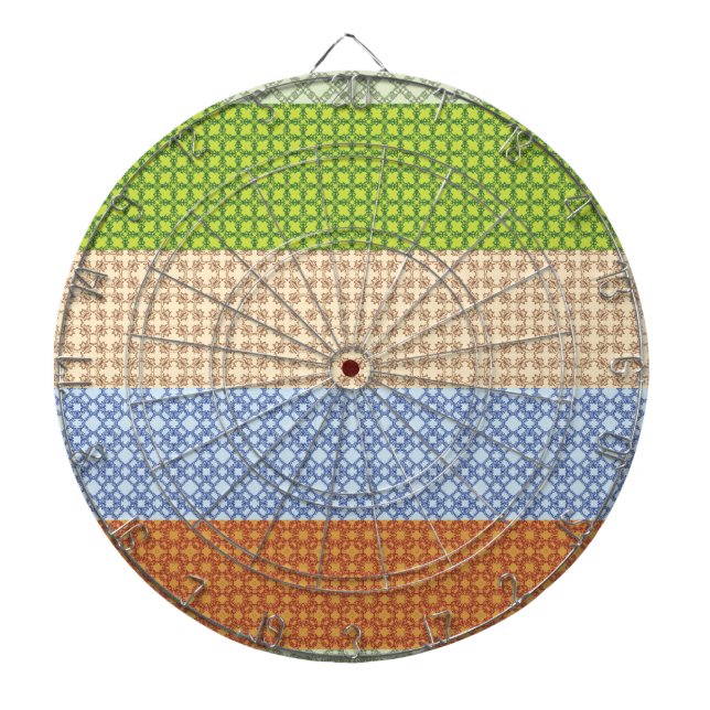 Tabla Dardos mosaico colorido, amarelo, verde... (Frente)