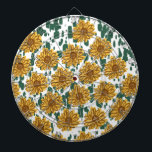 Tabla Dardos Mosaico de Girassóis Abstratos em Padrão Terrazzo<br><div class="desc">Desenhado por Dream Big Digital Design</div>