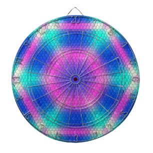 Tabla Dardos Mosaico Hexágono Rosa com Gradação Azul