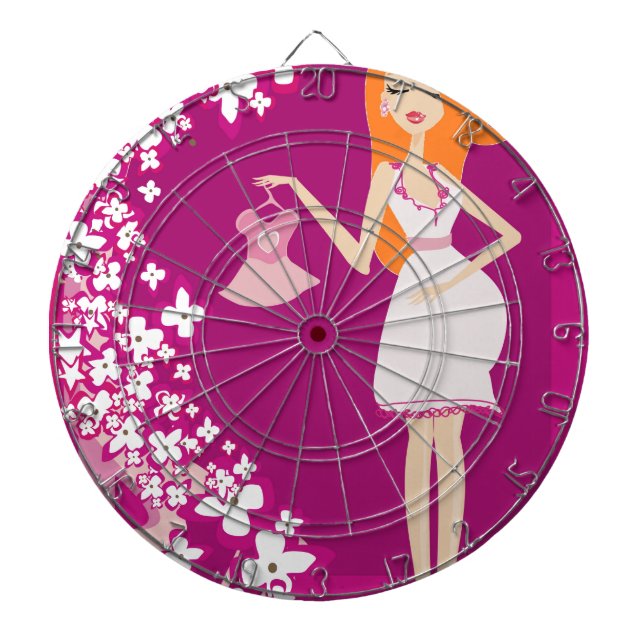 Tabla Dardos mulher grávida ruiva (Frente)