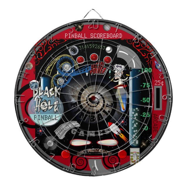 Tabla Dardos Múltiplo Alvo Preto Pinball Personalizado (Frente)