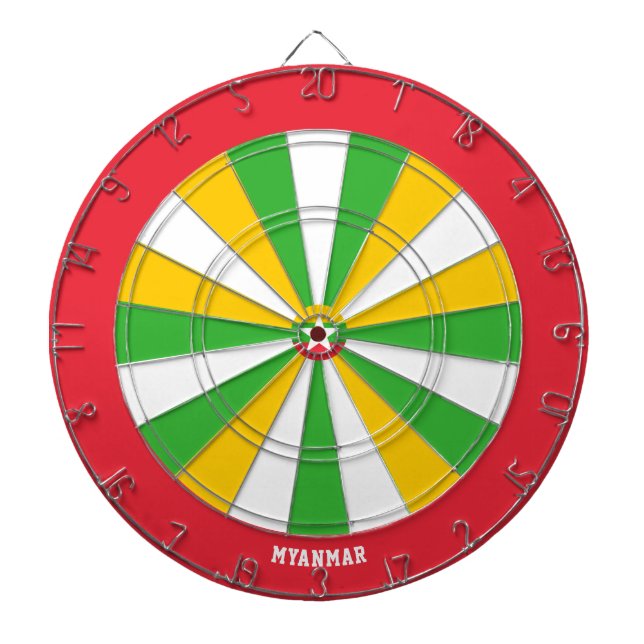 Tabla Dardos Myanmar Flag Patriot's Bullseye (Frente)
