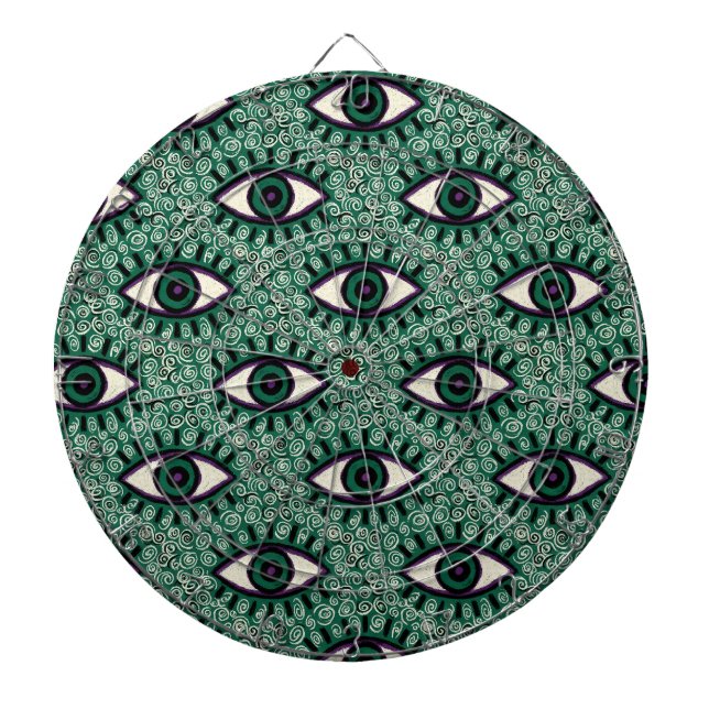 Tabla Dardos "Mystic Emerald Eyes" - Psychedelic Swirl Seamless (Frente)