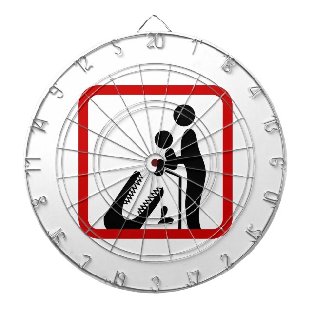 Tabla Dardos Não alimente o bebê ao sinal de zoológico de croco (Frente)