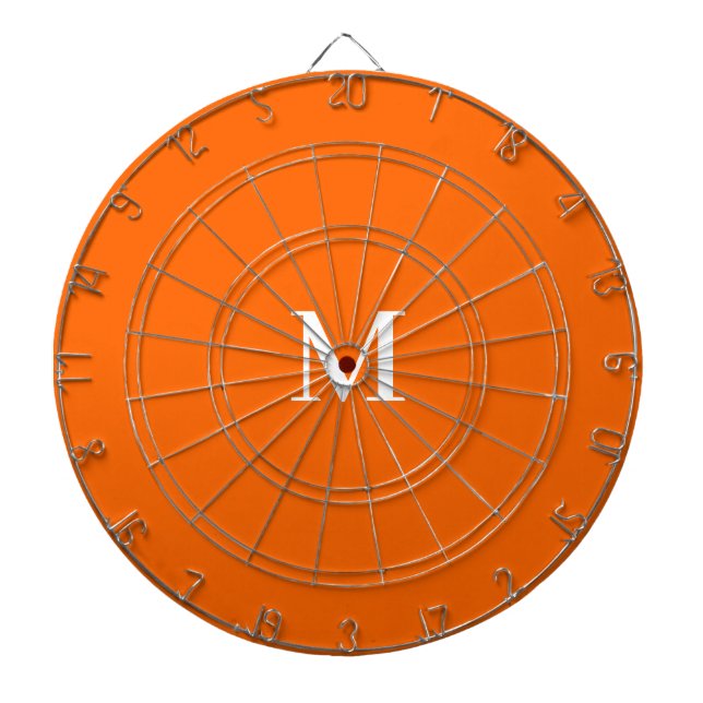 Tabla Dardos Neon Orange - seu monograma ousado (Frente)