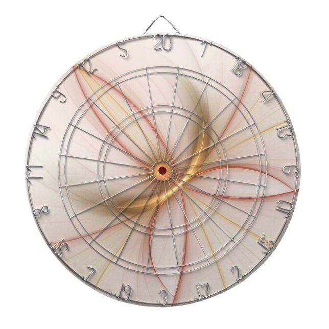 Tabla Dardos Nobre Arte Fractal De Cobre E Dourada Abstrato mod (Frente)