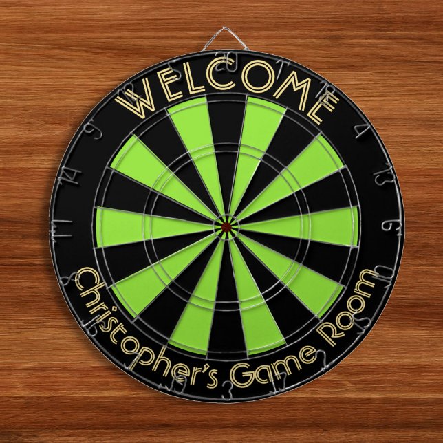 Tabla Dardos Noite de jogo de gaiola de metal preto verde (Halloween Green Black Custom Metal Cage Game Night Dart Board)