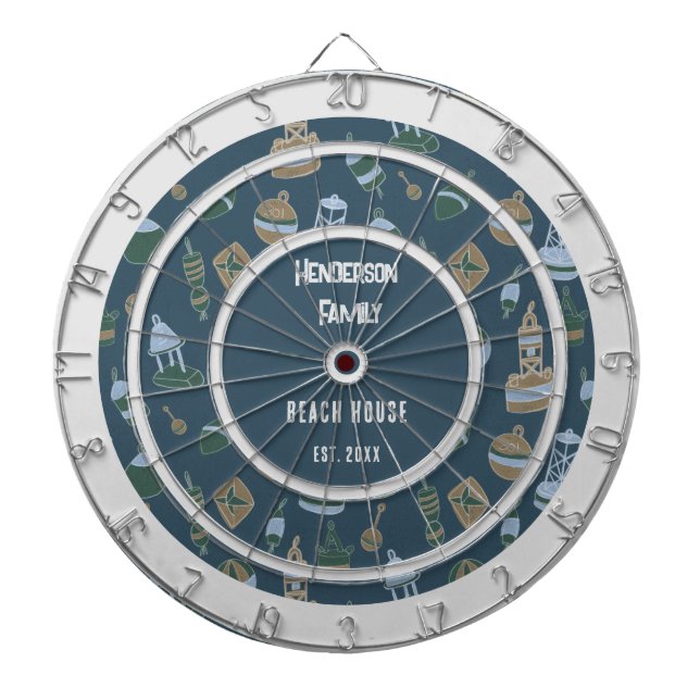 Tabla Dardos Nome da Família de Tema da Praia (Frente)