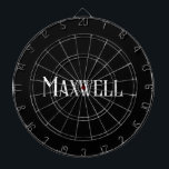 Tabla Dardos Nome da Família Moderna Branca<br><div class="desc">Esta tipografia elegante moderna dá ao seu nome de família e prato um aspecto único e distinto. Reúna os dardos para a sua próxima noite de jogo da família ou reunião da família e mira o hetero. Guarde-o para si próprio ou dê como presente personalizado para a sua família e...</div>