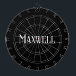 Tabla Dardos Nome da Família Moderna Branca<br><div class="desc">Esta tipografia elegante moderna dá ao seu nome de família e prato um aspecto único e distinto. Reúna os dardos para a sua próxima noite de jogo da família ou reunião da família e mira o hetero. Guarde-o para si próprio ou dê como presente personalizado para a sua família e...</div>