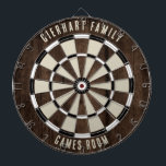 Tabla Dardos Nome da Família Personalizada<br><div class="desc">Elevem suas noites de jogo com nosso prato personalizado de efeito de madeira da família, projetado para trazer um toque pessoal para sua casa. Este dartboard exclusivo permite que você exiba orgulhosamente o nome e a localização da sua família, fazer que não seja apenas um jogo, mas uma herança de...</div>