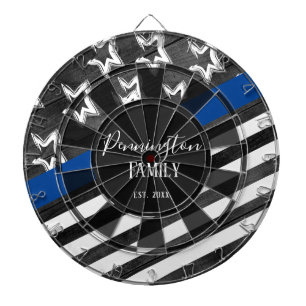 Tabla Dardos Nome da Família Personalizada de Design de Madeir