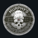 Tabla Dardos NOME DE Skater Personalizado Skate Skate Skull<br><div class="desc">Nome personalizado do skater Skull Skateboard design - com Skeleton Skeleton Skull. Personalize com seu NOME personalizado ou Texto personalizado!</div>