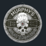 Tabla Dardos NOME DE Skater Personalizado Skate Skate Skull<br><div class="desc">Nome personalizado do skater Skull Skateboard design - com Skeleton Skeleton Skull. Personalize com seu NOME personalizado ou Texto personalizado!</div>