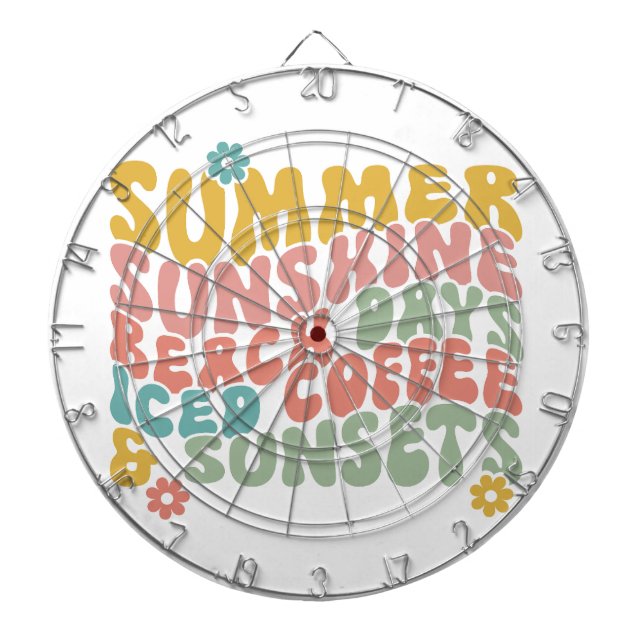 Tabla Dardos Nome do Monograma Cor-de-Rosa de Verão (Frente)