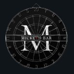 Tabla Dardos Nome do Monograma Personalizado<br><div class="desc">Este tapete de bar personalizado é um presente excelente para qualquer um na sua vida! Uau,  seus amigos e família com esse design clássico e na moda que pode ser personalizado para seu gosto.</div>