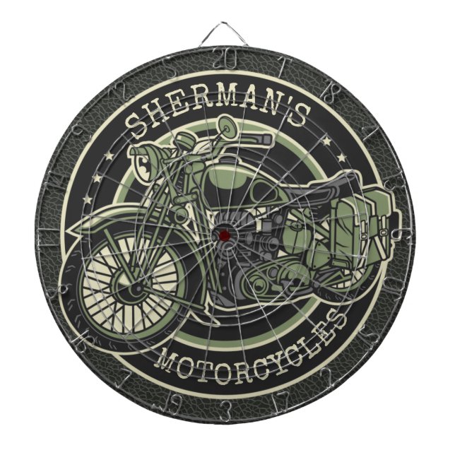 Tabla Dardos NOME Personalizado Biker de Motocicletas Retromili (Frente)