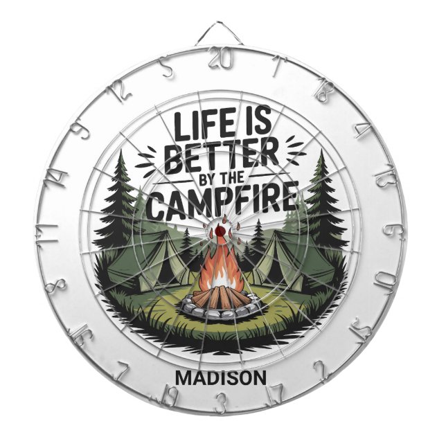 Tabla Dardos Nome Personalizado Camping (Frente)