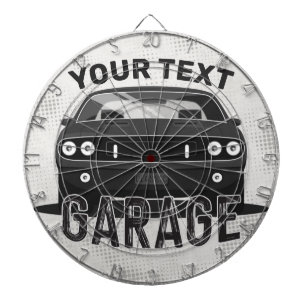Tabla Dardos Nome Personalizado Muscle Car Garage Retro