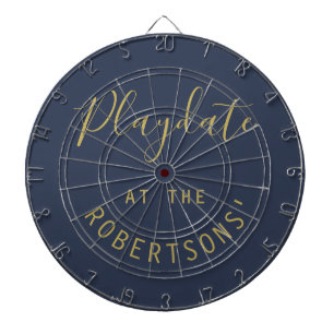 Tabla Dardos Nome Personalizado Navy Gold Playdate Script Minim