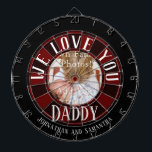 Tabla Dardos Nós Te Amo Foto De Pai<br><div class="desc">Adoramos-te pai uma foto de crianças personalizadas que chamam dartboard. Um presente divertido e único para aniversários,  Natal,  dia de os pais ou só por causa.</div>
