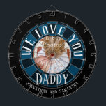 Tabla Dardos Nós Te Amo Foto De Pai<br><div class="desc">Nós te amamos pai foto de crianças personalizadas que chamam dartboard. Um presente único e divertido para aniversários,  Natal,  dia de os pais ou só porque.</div>