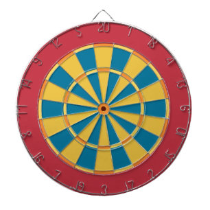 Tabla Dardos O conselho de dardo colorido no azul vermelho das