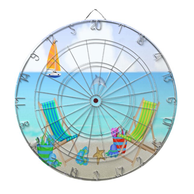 Tabla Dardos O conselho de dardo de relaxamento da praia (Frente)