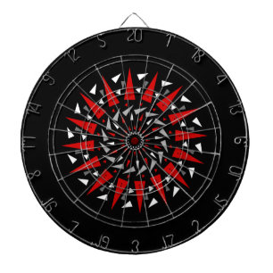 Tabla Dardos O conselho de dardo espiral cravado vermelho preto