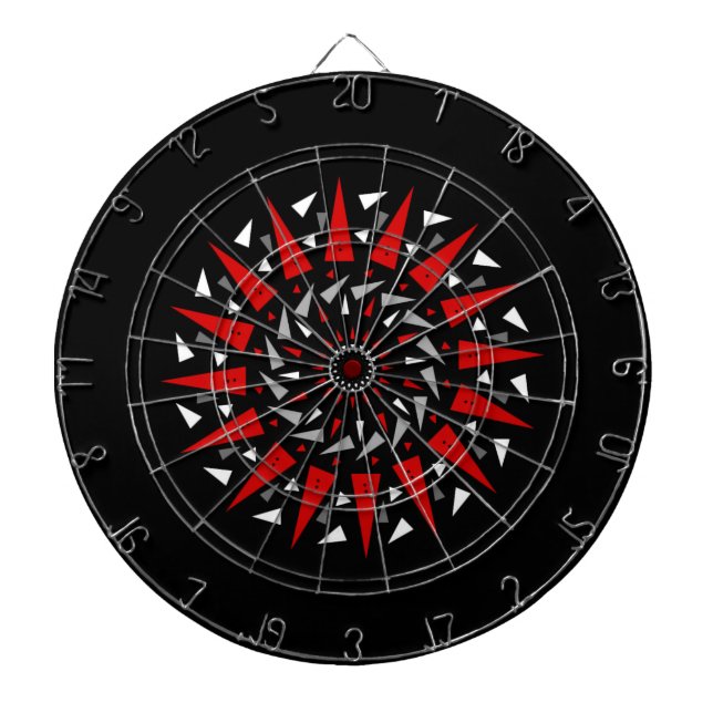 Tabla Dardos O conselho de dardo espiral cravado vermelho preto (Frente)