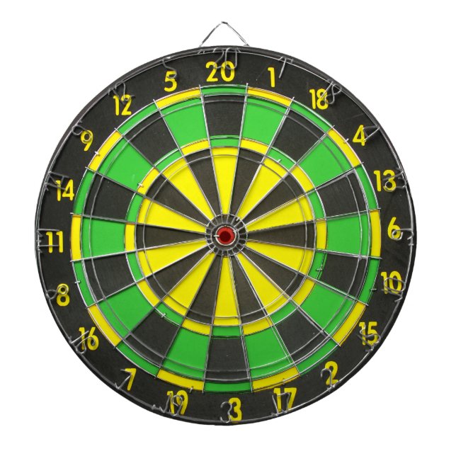 Tabla Dardos O conselho de dardo verde & amarelo (Frente)
