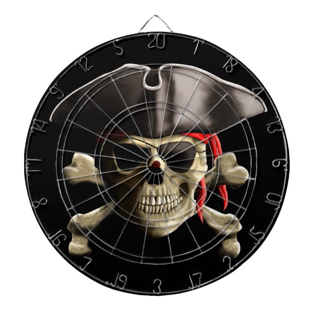 Tabla Dardos O crânio alegre do pirata de Roger (Frente)